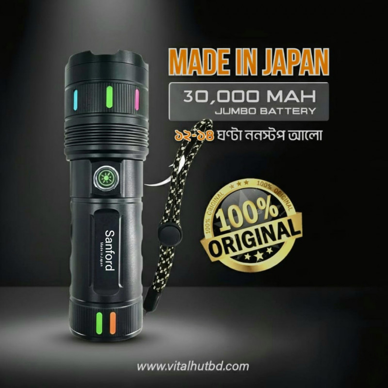 Original Sanford Super Bright Flashlight – White Laser LED (30000